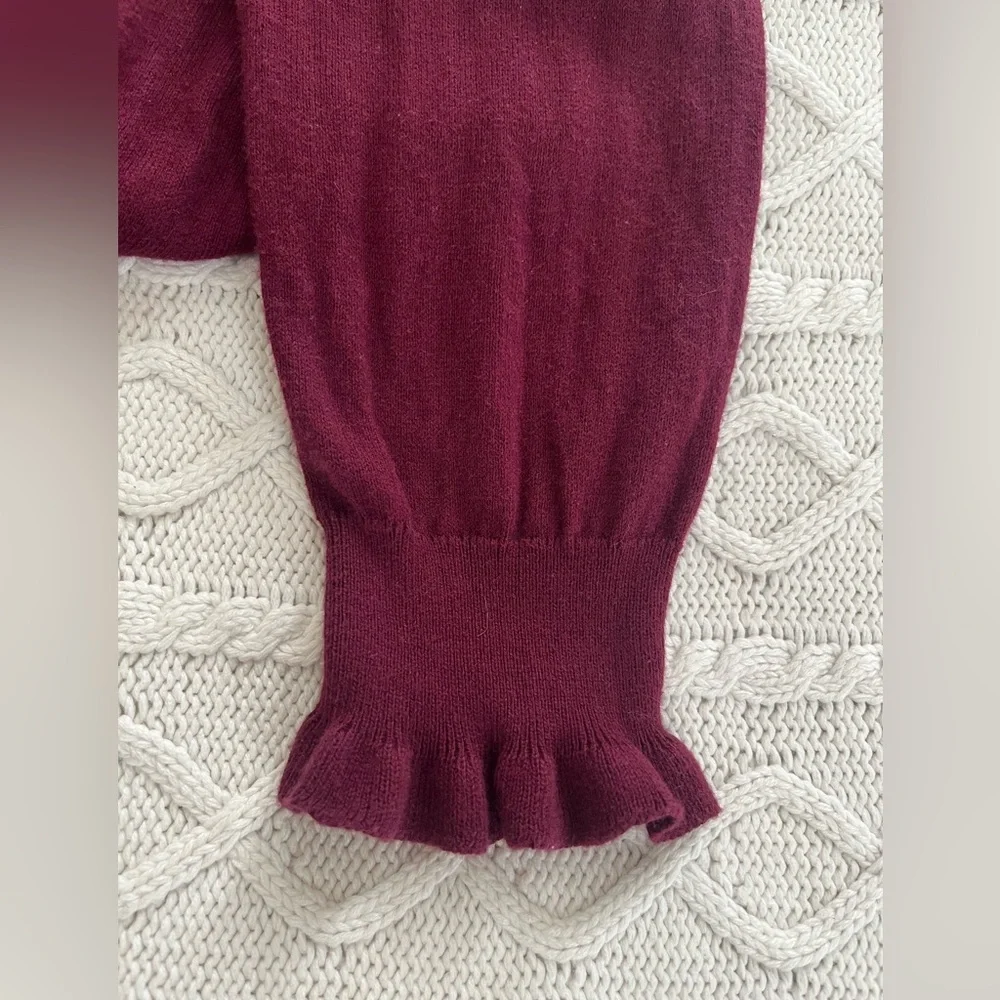 J. Crew Women's Plum Long Sleeve Sweater with Button Detail Size Small